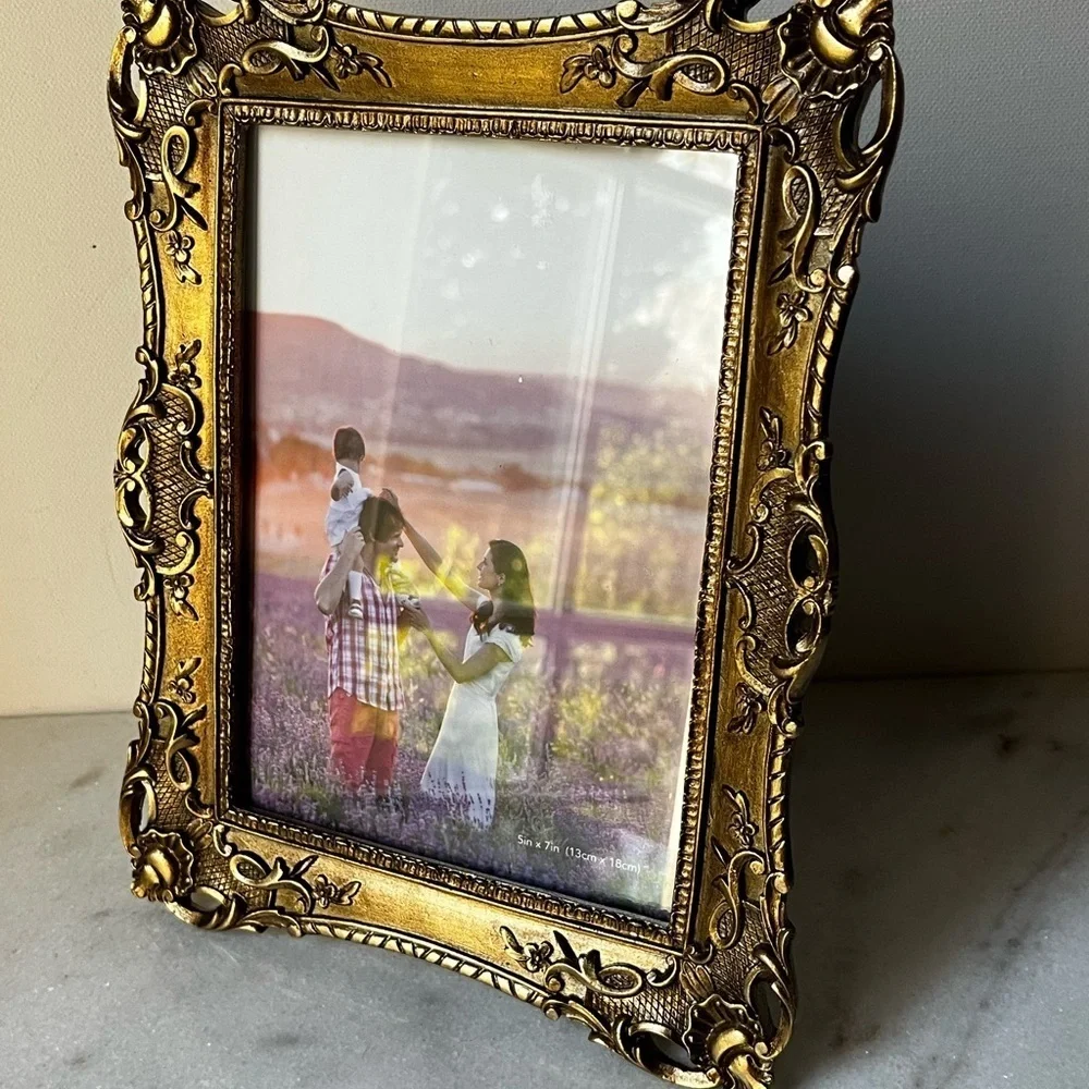 Elegant Gold Ornate lace  Picture Frame for 5”x7” photo
